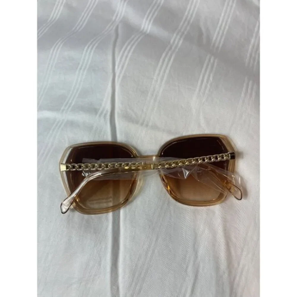 Cut You Off Round Frame Cut Out Design Sunglasses‎ Brown